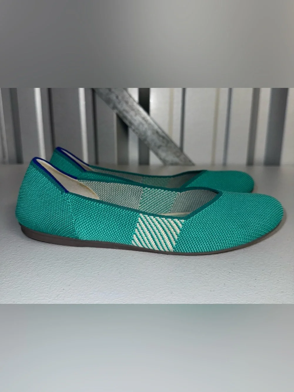 Rothy's Rothys Calypso Teal Round Toe Slip On Ballet Flats women's size 9